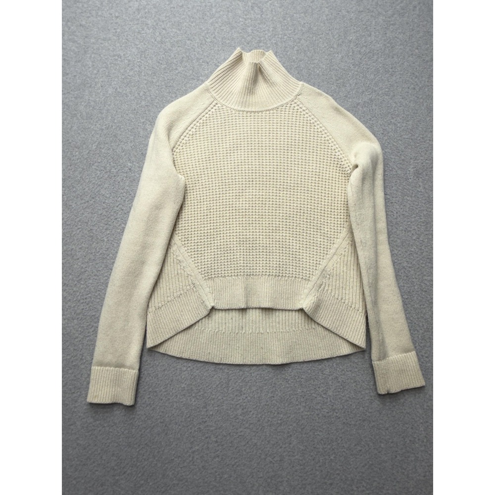 AllSaints Galo Funnel Neck Sweater Womens Small White Wool Alpaca WK072J